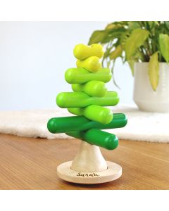 Geschicklichkeitsspiel Stapelturm Baum aus Holz personalisierbar