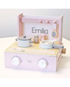 Klappbare Kinderküche rosa mit Personalisierung